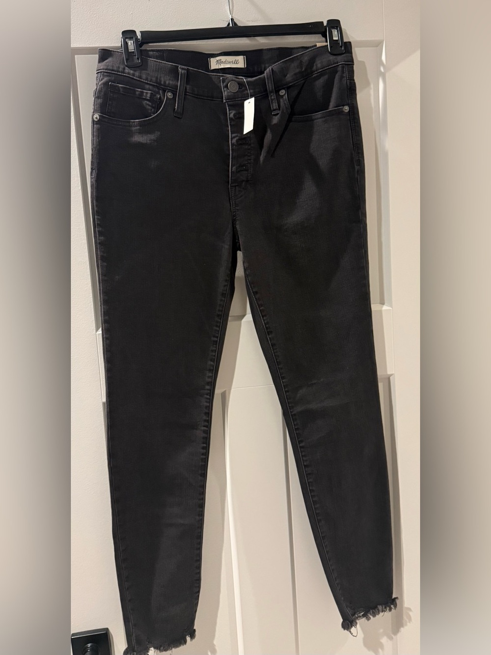 NWT Madewell Black Skinny Mid-Rise Jeans- 9” size 30